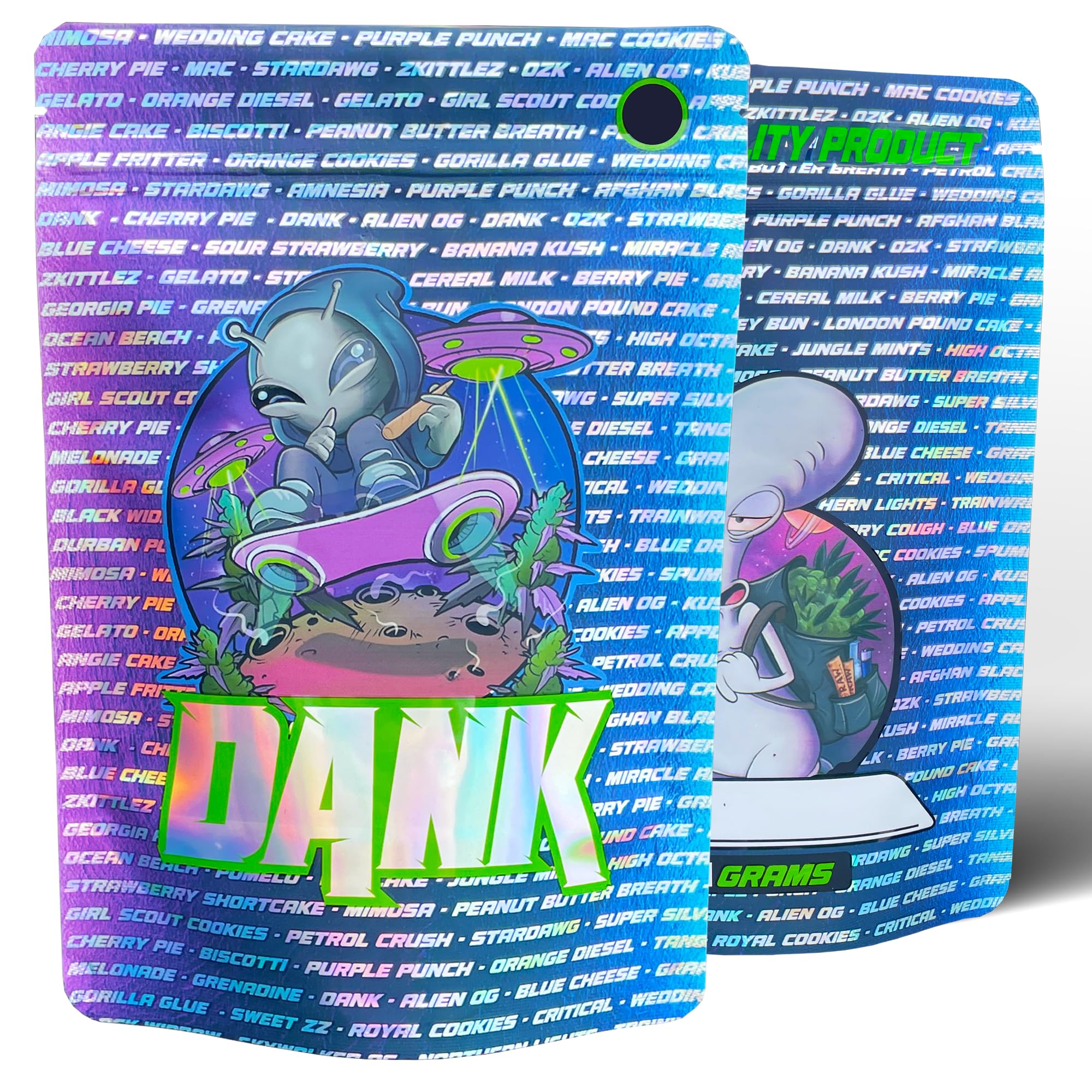 Mylar bags 28-63g smell proof packaging 50pcs