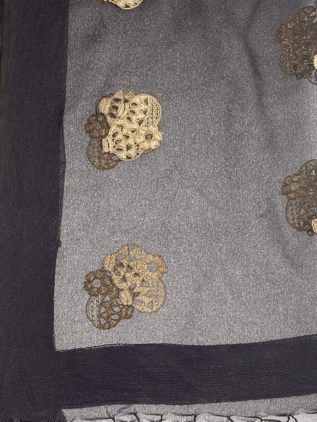 dupatta bazaar woman's gold embroidered organza jute border dupatta