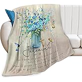 Bible Verse Religious Throw Blanket Christian Gifts for Women Girls Ultra Soft Cozy Plush Scripture Hummingbird Flannel Fleece Flower Floral Blankets Lightweight Fuzzy Warm Party Blanket 50"x40"