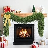 Palonu 1Pcs 6Ft Christmas Cedar Garland, Artificial Realistic Greenery Faux Garlands Touch Like Real Cypress Pine Xmas Décor, Fireplace Mantle Table Stairs Porch Indoor Outdoor Holiday Decoration
