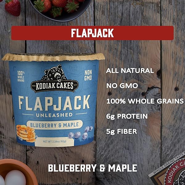 KODIAK CAKES UNLEASHED FLAPJACK ON THE GO BAKING MIX, BLUEBERRY AND MAPLE, 2.18 OUNCE