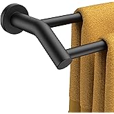 FORIOUS Double Towel Bar 24 Inch, Heavy Duty SUS304 Stainless Steel Dual Towel Racks for Bathroom Wall Mount, Space Saving Towel Rod Towel Holder Rail, Matte Black