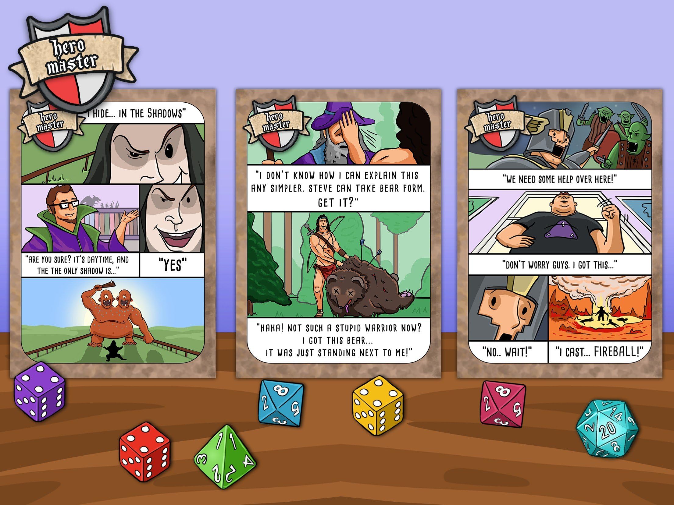 10 Fantasy RPG humour greetings cards. For christmas, birthday cards or just because. For gamers, board game fans, and those who love dragons and dungeons.