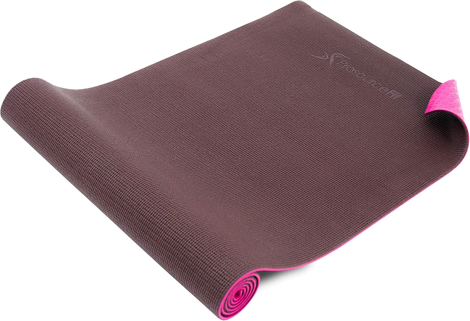 ProsourceFit Original Yoga Mat ¼" Thick for Comfort and Stability with Carrying Straps, Brown/Pink : Sports & Outdoors