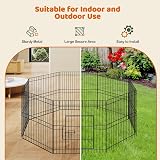 Yaheetech 61cm Metal Pet Playpen 8 Panel Foldable Indoor Outdoor Black view 7