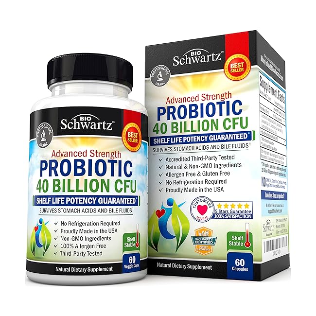 Probiotic 40 Billion CFU. Guaranteed Potency u...