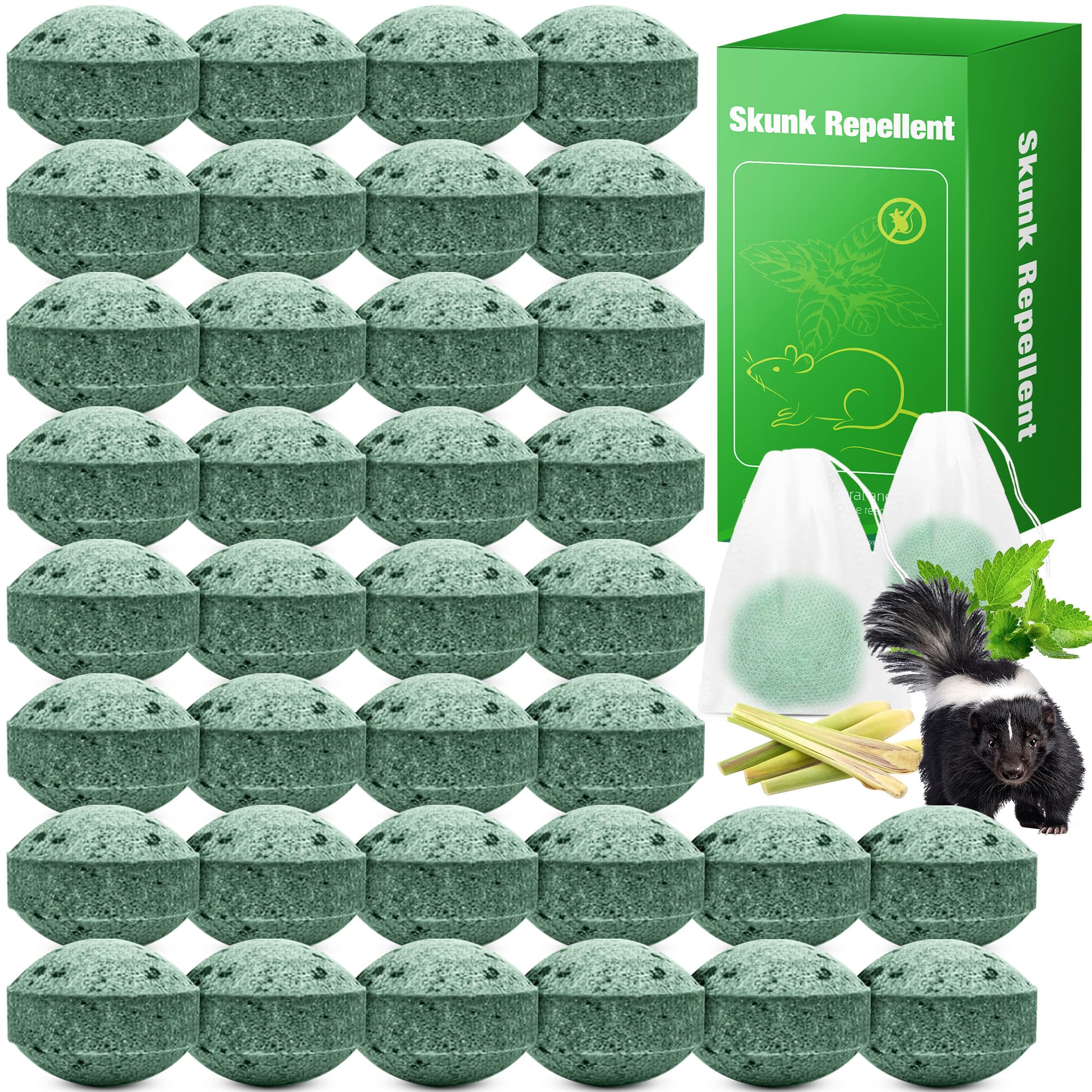 Photo 1 of 36 Pack Peppermint Skunk Repellent, Natural Raccoon Repellent Keep Skunks Out from Outdoor Yard Attic Garden House, Long-Lasting Protection, Safe for Dogs and Children