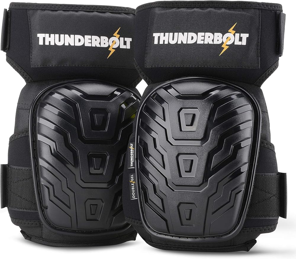 Thunderbolt Knee Pads Elite Series III Double Gel Thick Foam Slit Non-Slip