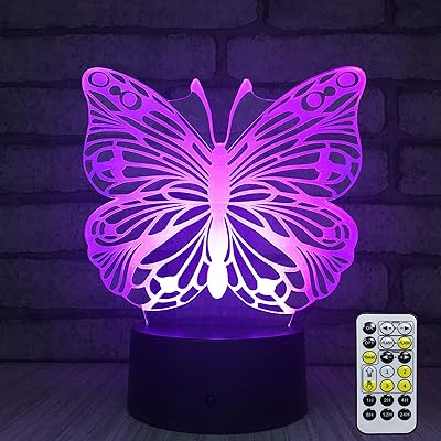 Download Buy Insonjohy Kids Night Lights Bedside Lamp 7 Colors Change Remote Control 3d Night Light Kids Optical Illusion Lamps Kids Lamp As A Gift Ideas Girls Wife Women Butterfly Online In Turkey B07c5mds6f