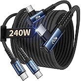 toocki USB C Cable [2Pack, 10ft] 240W Fast Charging Type C Cord, Nylon Braided USB 2.0 Cable for iPhone 17 16 15 Pro Plus Pro Max Air, iPad Pro, Samsung Galaxy S25 S24, Switch, MacBook Pro, Pixel