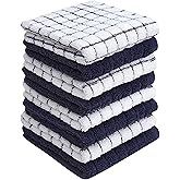 Bumble Dish Cloths (8 Pack) | 12" x 12" | 100% Cotton Kitchen Towels | 405 GSM | Soft, Highly Absorbent & Durable Dish Towels for Kitchen | Navy