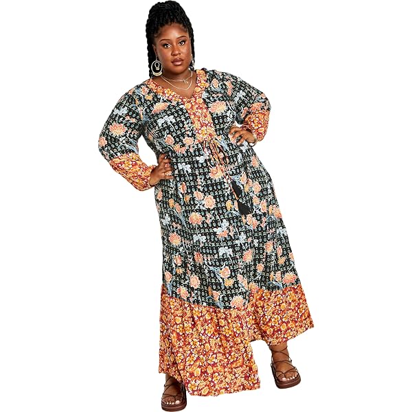 Avenue Marcie Print Maxi Dress at Amazon Women's Clothing store