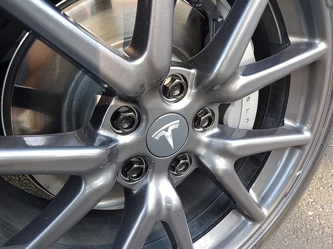 Amazoncom Titanium Wheel Rim Lug Nuts For Tesla Model 3