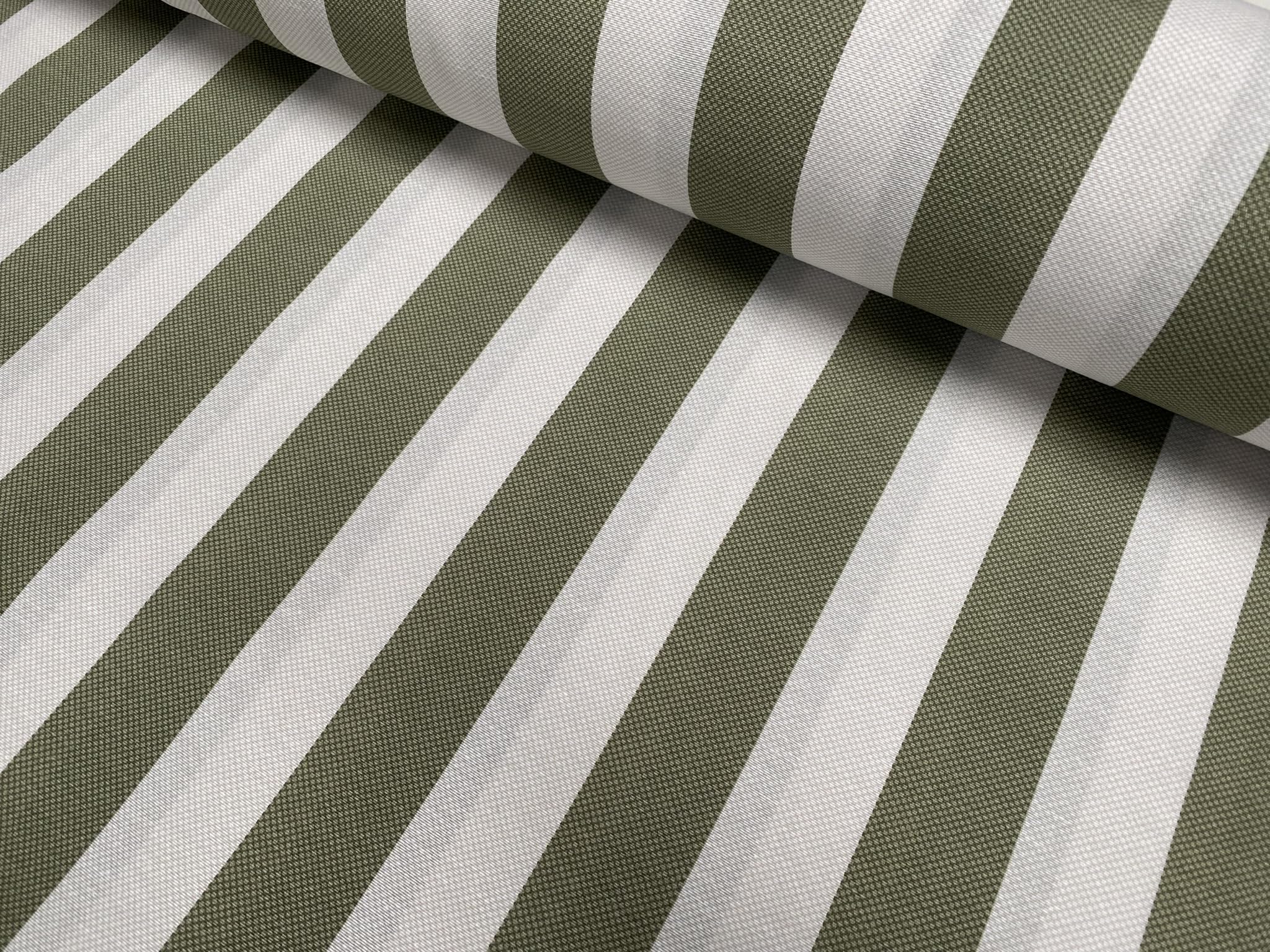 Honeycomb Marine Striped Fabric Home Decor Furnishing Stripe Curtain Upholstery Dressmaking Material 140cm Wide (Khaki Green, 1 Metre)