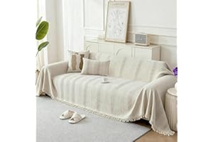 KaviKon Couch Cover for Dogs, Boho Sofa Covers for 3 Cushion Couch, Chenille Sofa Slipcover for Pets Washable, L-Shape Sectio