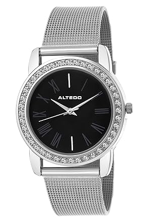 Altedo Analogue Black Round Dial Women's Watch - 709Bdal