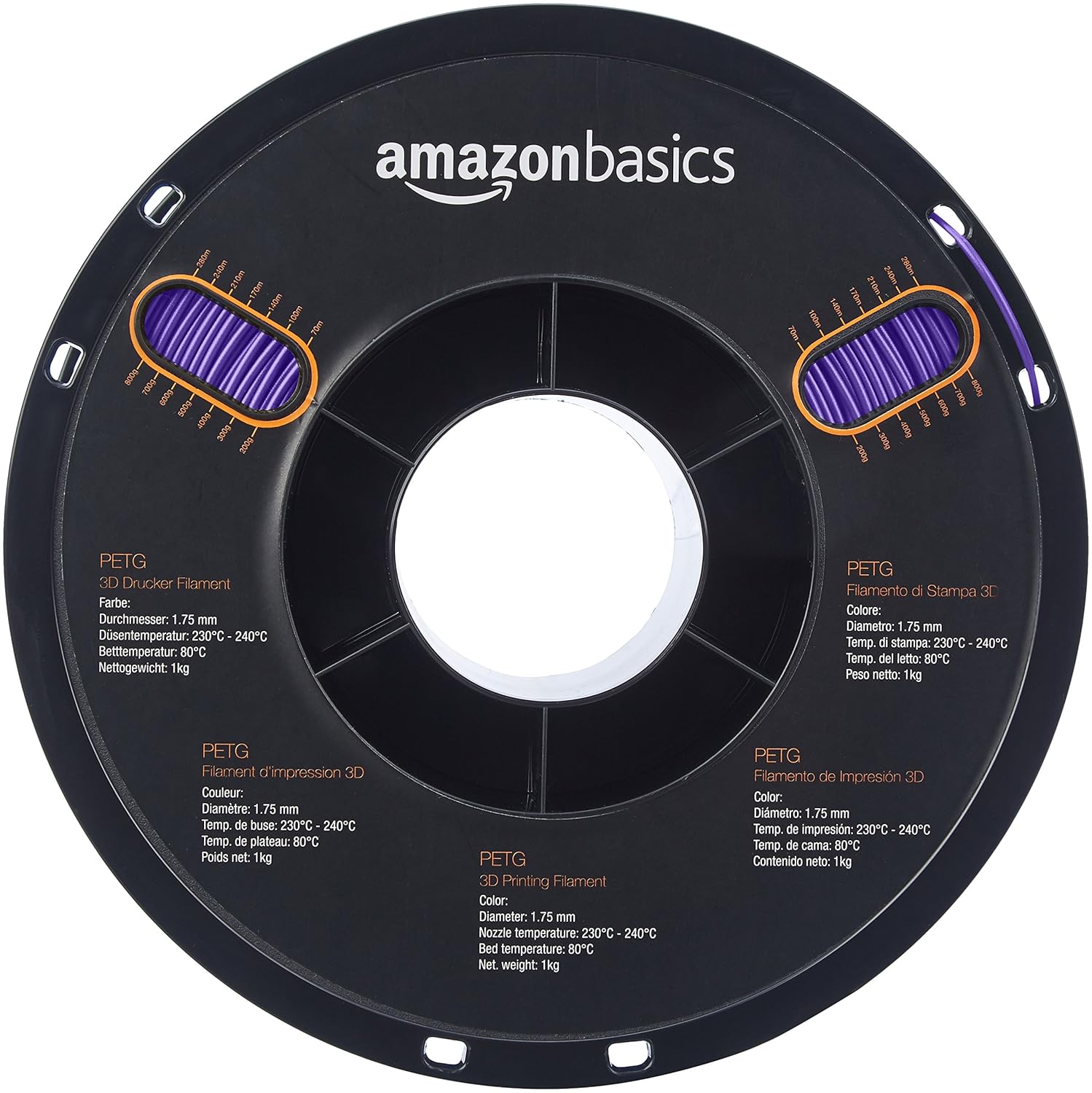 Amazon Com Amazonbasics Petg 3d Printer Filament 1 75mm Purple 1 Kg Spool Industrial Scientific