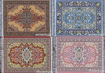 Buy Set Of 4 Rug Table Coasters Oriental Design Fabric Carpet