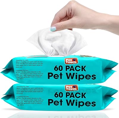 Pet Touch All Purpose Wipes 60 Pack Pet Wipes Deodorizing Alcohol Free
