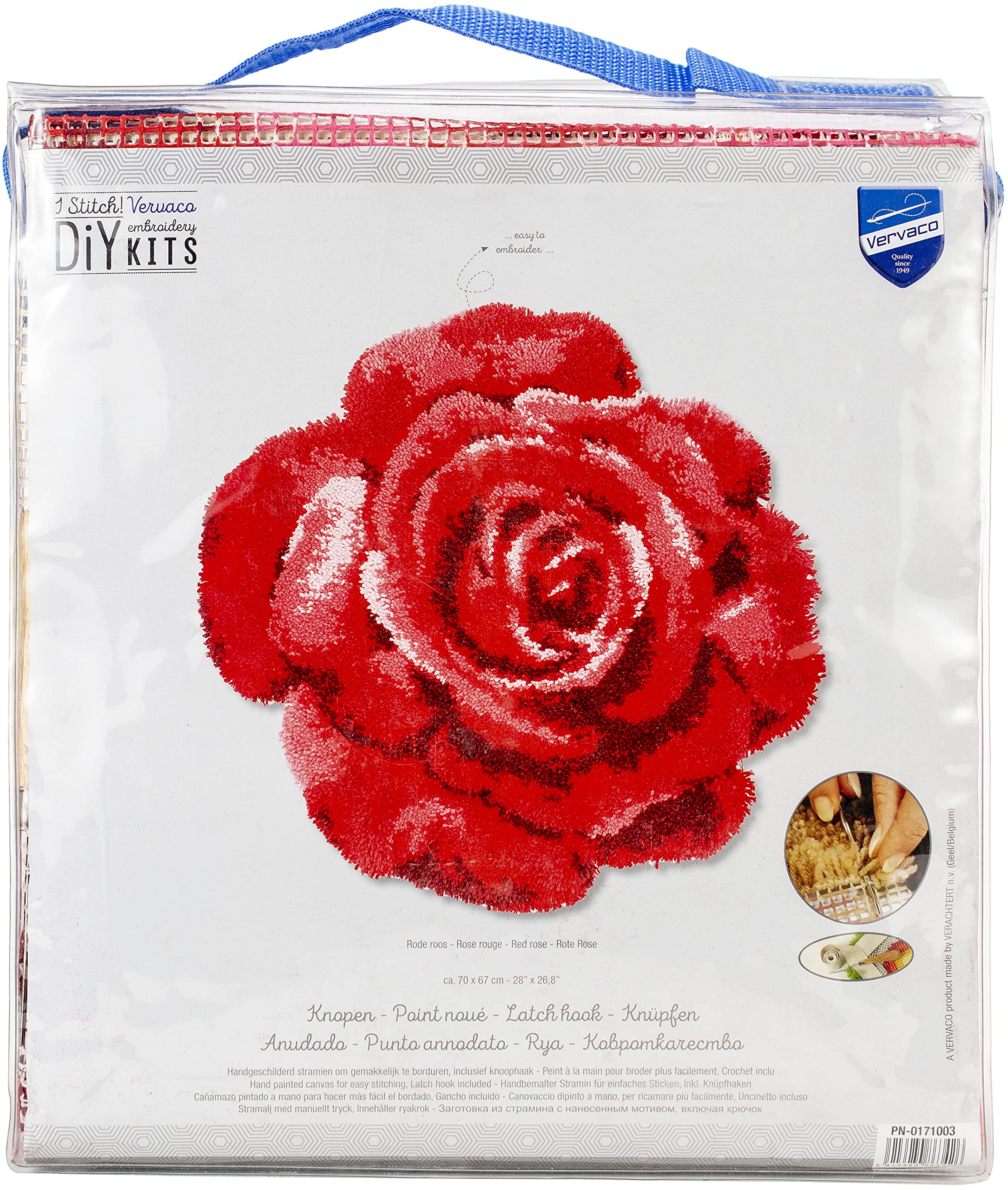Vervaco Latch Hook Shaped Rug Kit Red Rose