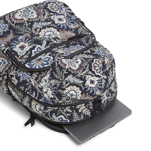 Vera Bradley Campus Cotton Quilted Backpack Small Bookbag Java Navy Camo Floral Vera Bradley womens Women main image 4