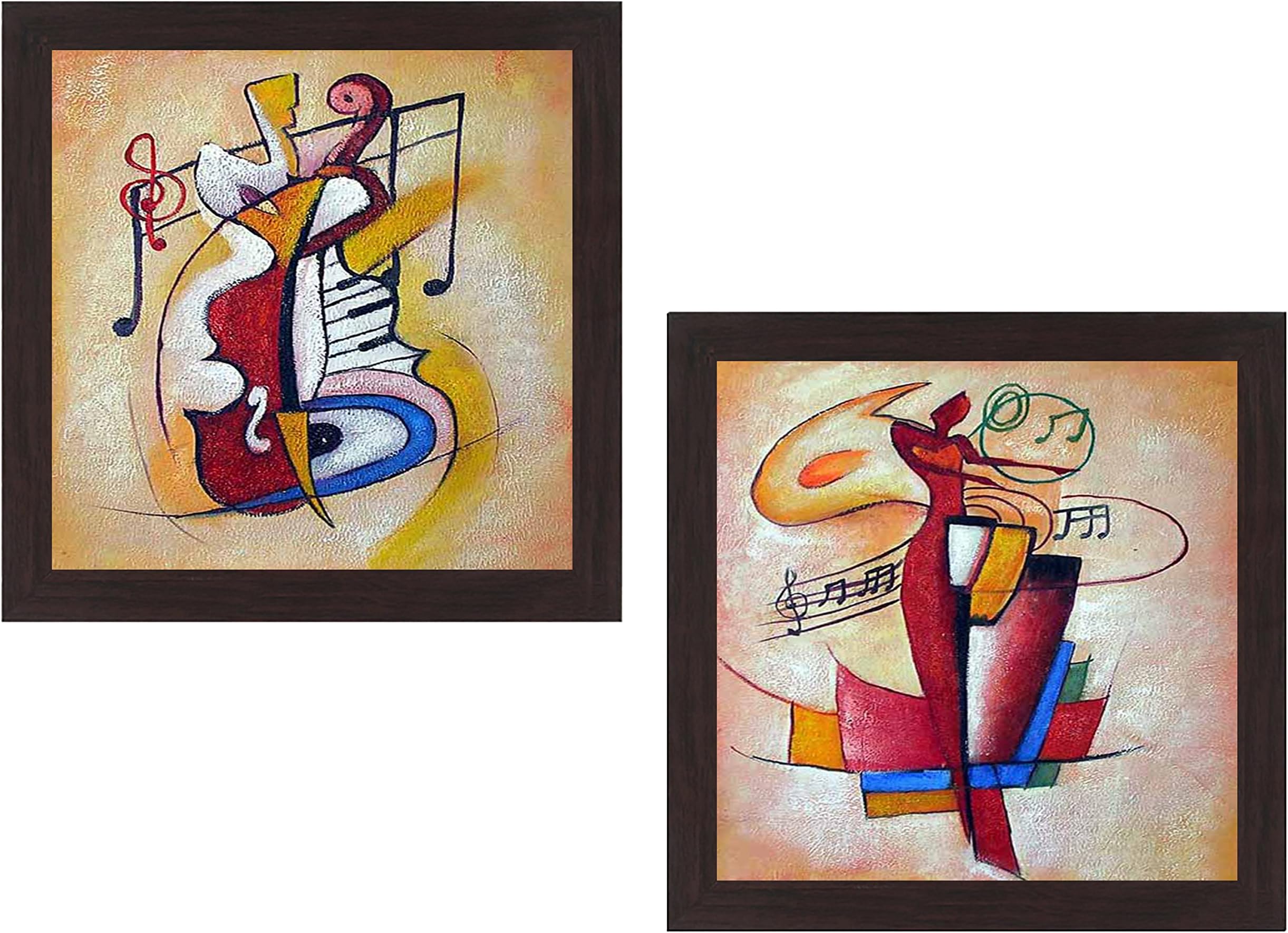 WENS Engineered Wood Harmonious Wall Painting, Brown, Modern, 35 cm x 71 cm x 2.5 cm (WSP-1437)