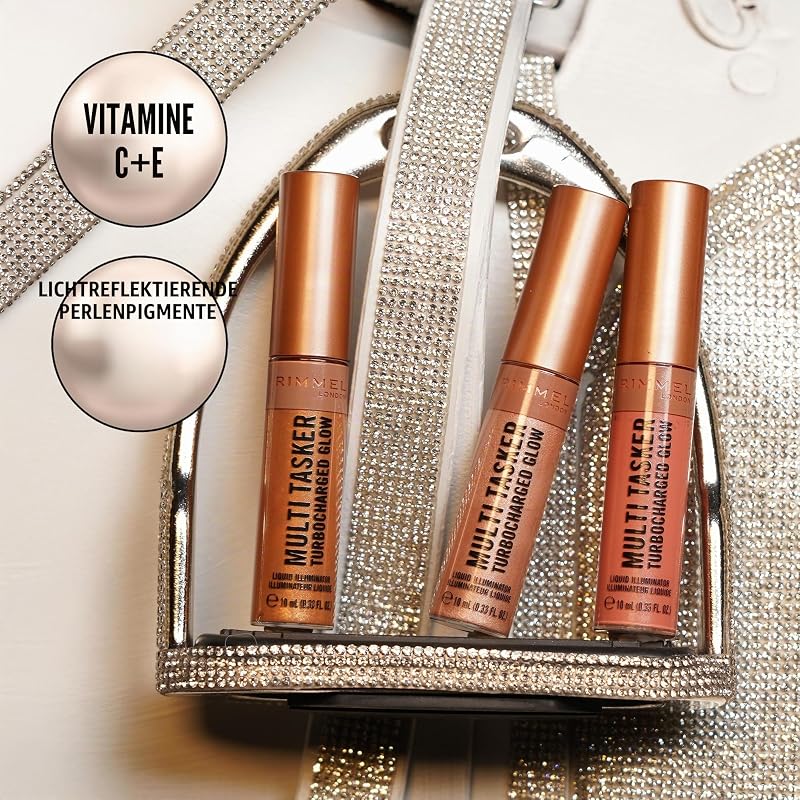 Rimmel Multi Tasker Turbocharged Glow Liquid Illuminator - 002 - Rosy Rebel, 10 ml