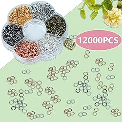 YAKA 12000Pcs 3mm1Box 6 Colors Open Jump Ring,Ring