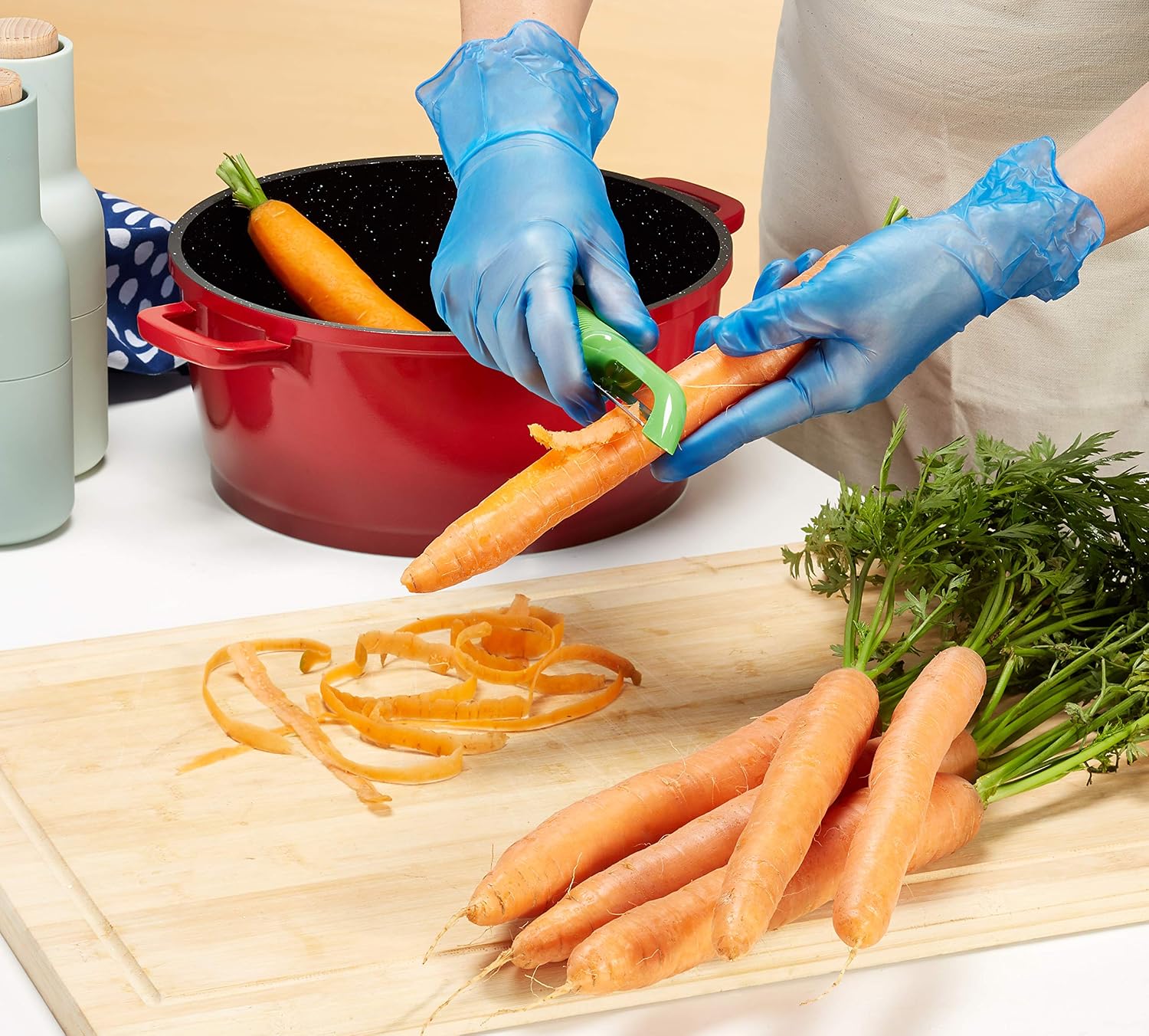 Touchguard Disposable Gloves Blue Vinyl, Latex and Powder Free, Multi-Purpose, Food Grade Gloves, Extra Strong Gloves - Image 5