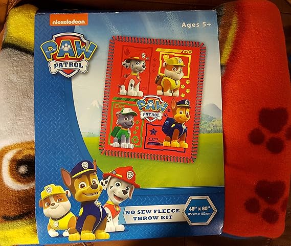 Amazon.com: Paw Patrol No Sew 48" X 60" Fleece Throw Kit (Red): Home