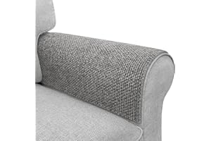 LOVOGEMY Couch Arm Covers, Sofa Arm Covers, Waterproof Armrest Cover for Sofa, Armchair, Loveseat, Non-Slip Recliner Arm Cover, Headrest Cover, Arm Chair Covers Set of 2 (Gray, 24"×20")