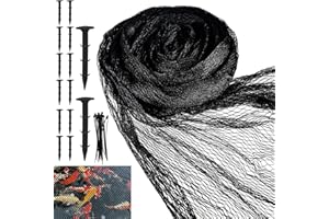 succulentlovers 15 x 21FT Koi Pond Netting Kit, Heavy Duty Pond Netting Fine Mesh Net Cover for Koi Ponds with 14 Stakes & 20 Zip Ties, Garden Pool Netting Kit for Leaves from Birds, Cats Predators