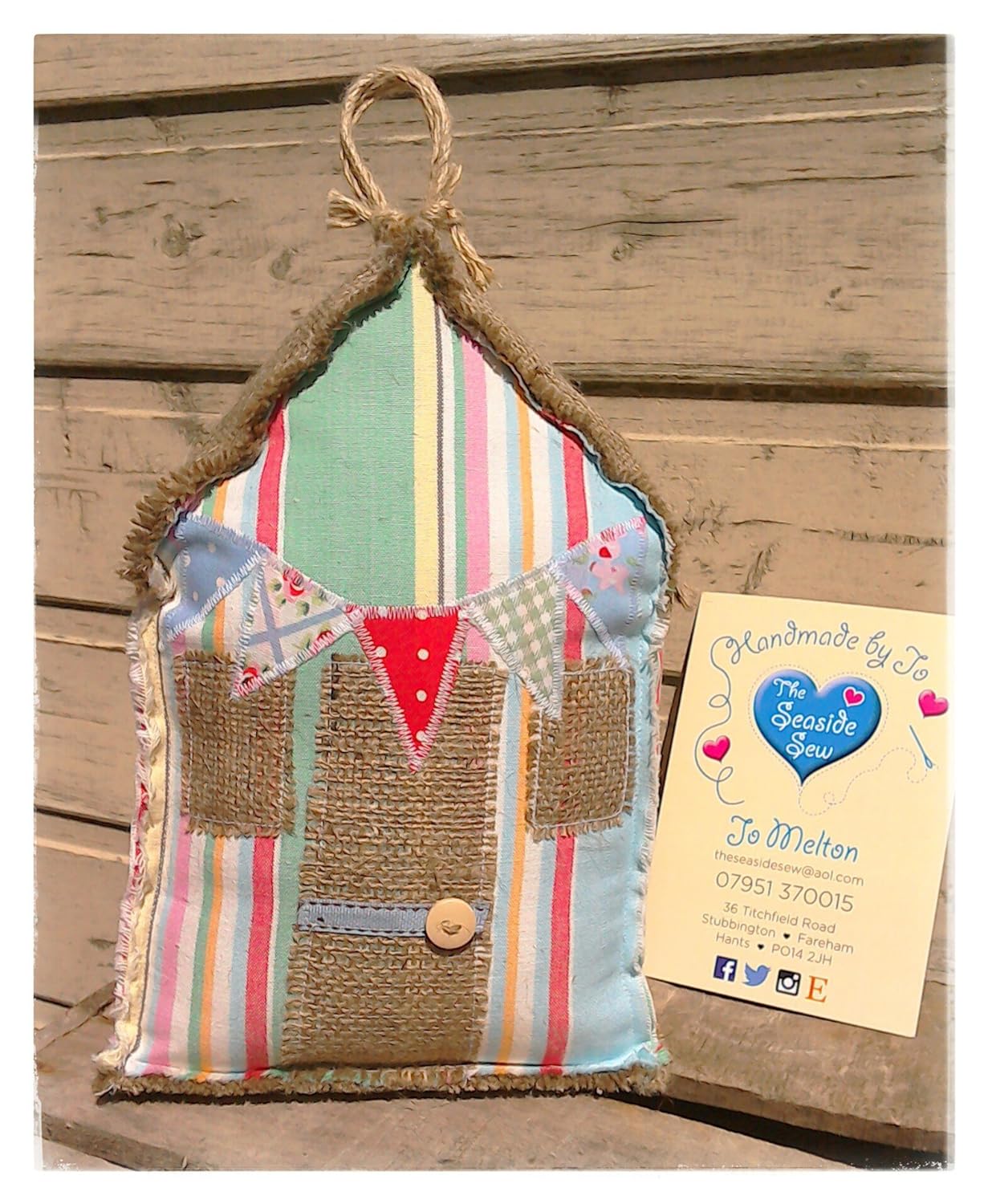Large Beach Hut Doorstop Handmade
