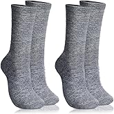 Cutecrop 2 Pairs Alpaca Wool Crew Socks for Men Women Alpaca Wool Blend Thermal Winter Hunting Socks Moisture Wicking Hiking