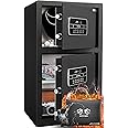 JINXNOBI Extra Large Double Door Security Safe Box,6.1 Cubic Feet Home Safe Lock Box with Big Fireproof Waterproof Safe Bag,33.5in Digital Safes for Home Office Hotel,88lbs