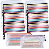 Giantree 100 Pack Mesh Zipper Pencil Pouch Bulk, 9' x 5'' Small Clear Pencil Cases Pouch Multipurpose Cosmetics Toiletry Bags for School Supplies File Travel Stationery Storage Organizing