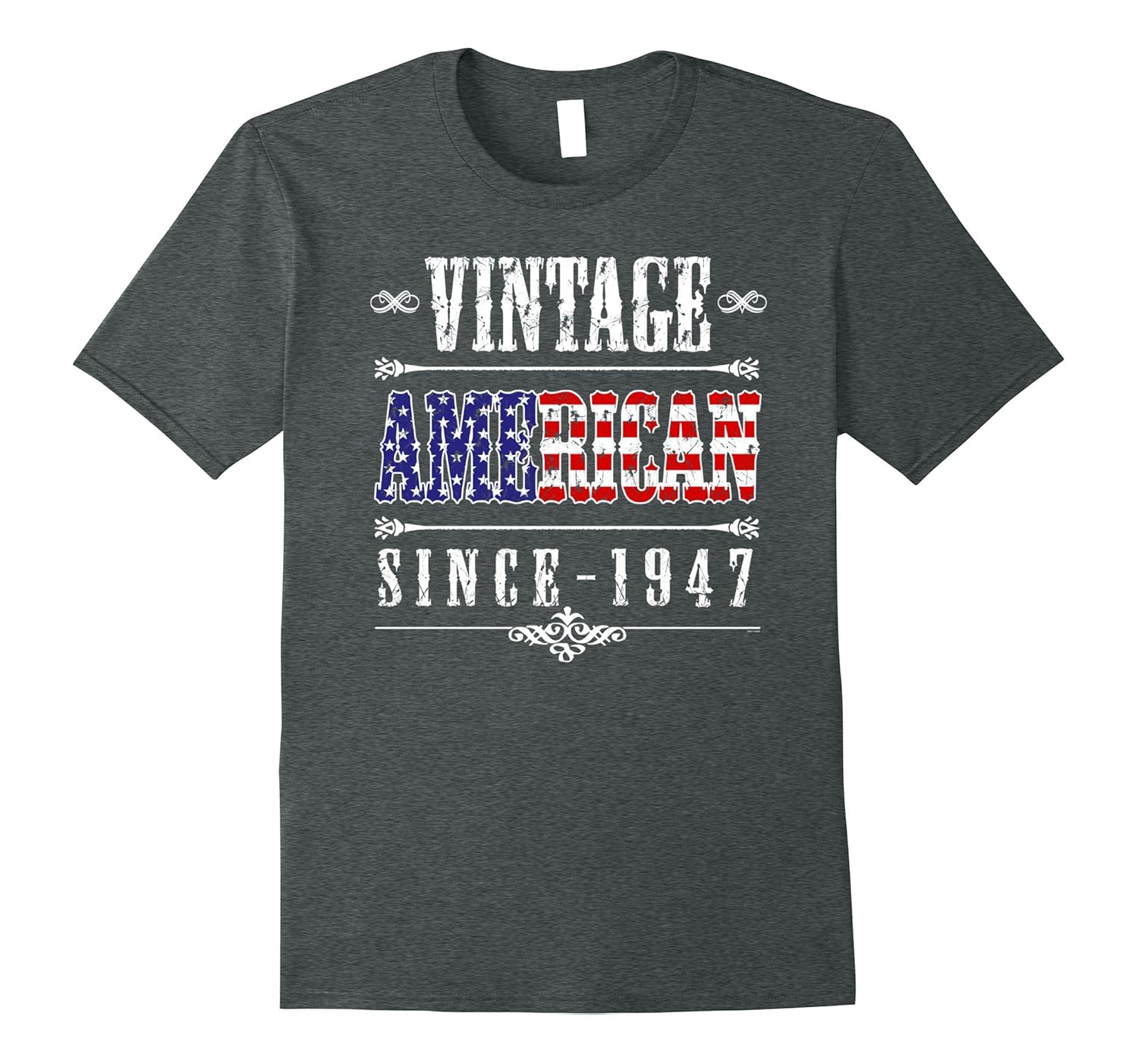 1947 vintage birthday proud American flag design gift tshirt-ANZ