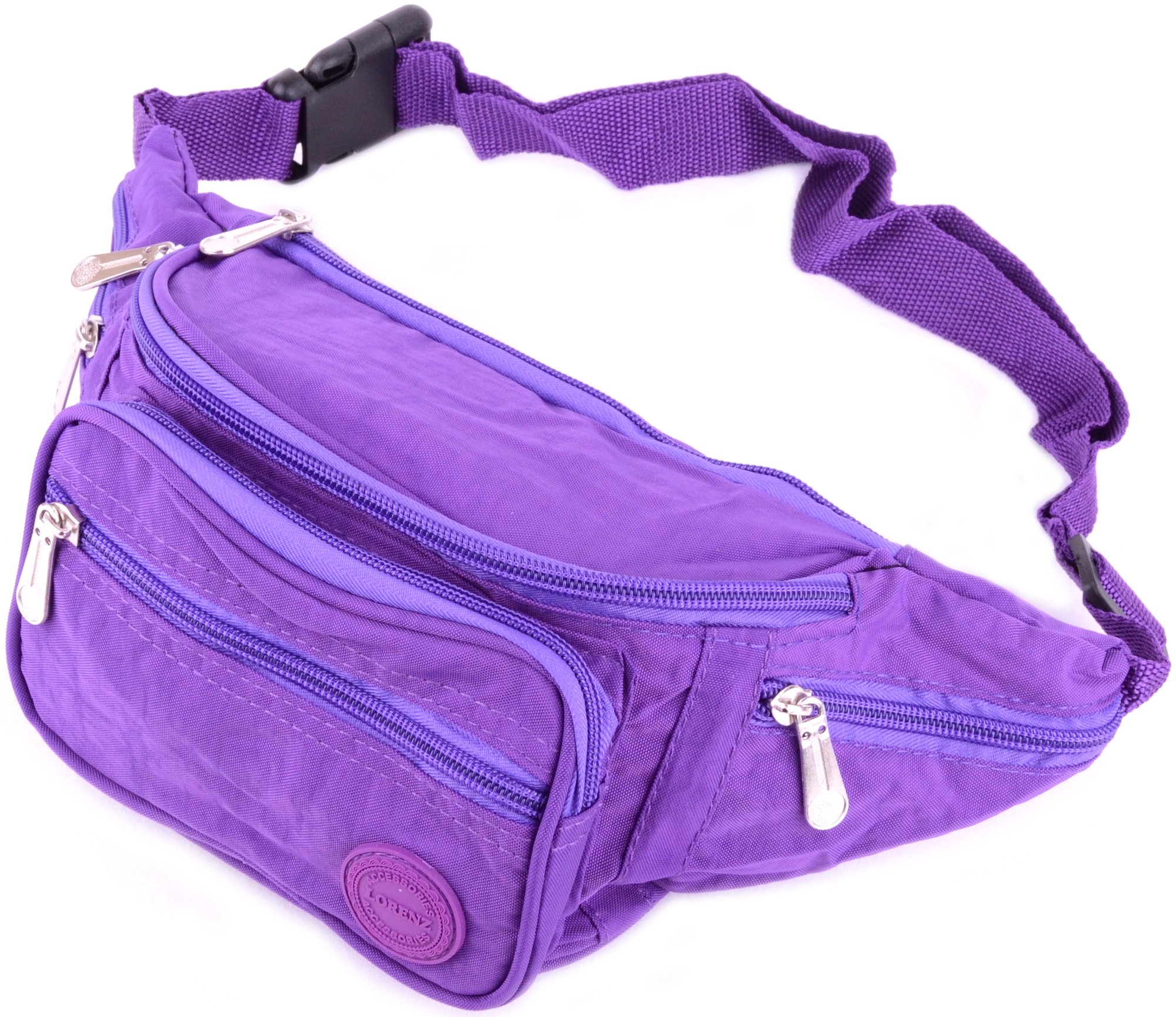 Mens/Ladies/Womens Crinkled Nylon Bum Bag/Waist Bag/Money Holder - Purple — image 1