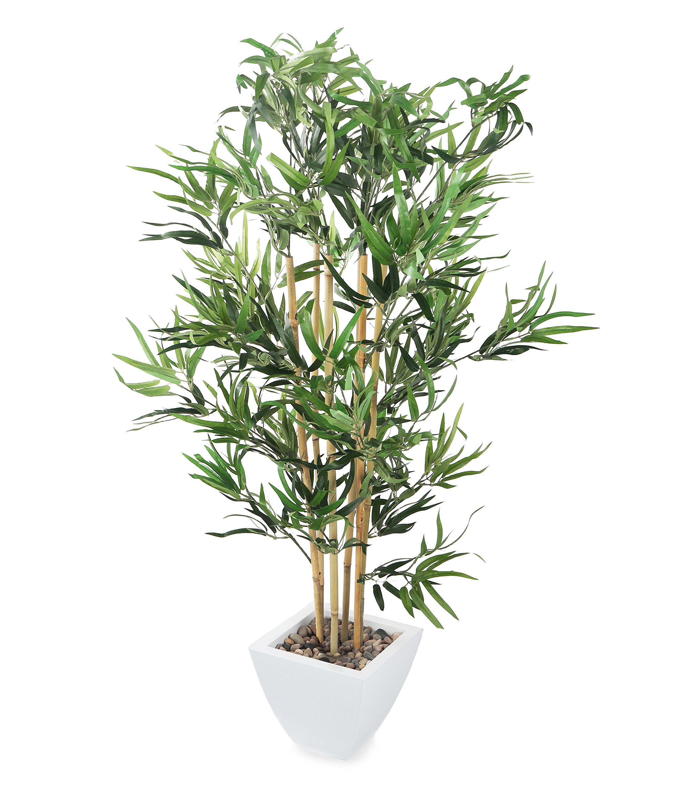 Closer2Nature 4ft Artificial Golden Bamboo; Artificial Plants With Real Bamboo, Great for Indoor and Outdoor, Realistic Lush Green Leaves; Perfect House Plants or Artificial Outdoor Plants