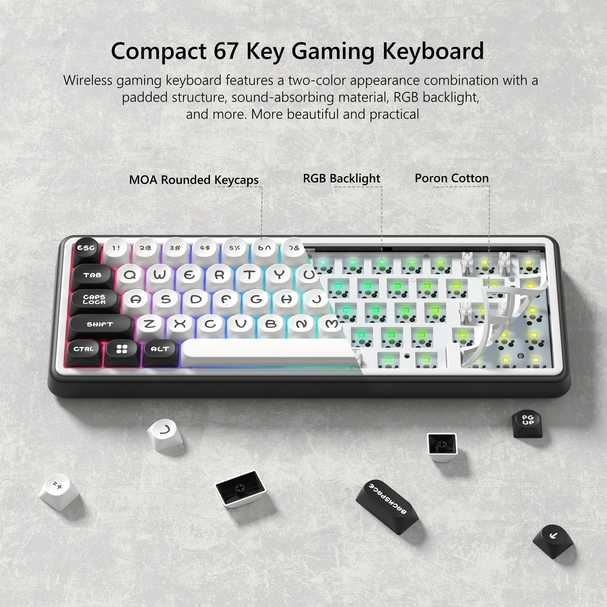 Mua Womier WK60 60% Keyboard Wireless, Mechanical Gaming Keyboard Hot ...