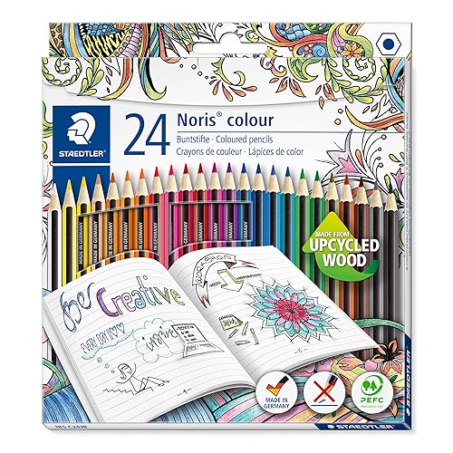 STAEDTLER 185 C24JB Noris Colour Colouring Pencils - Johanna Basford Edition - 24 Assorted Colours (Pack of 24 Pencils)