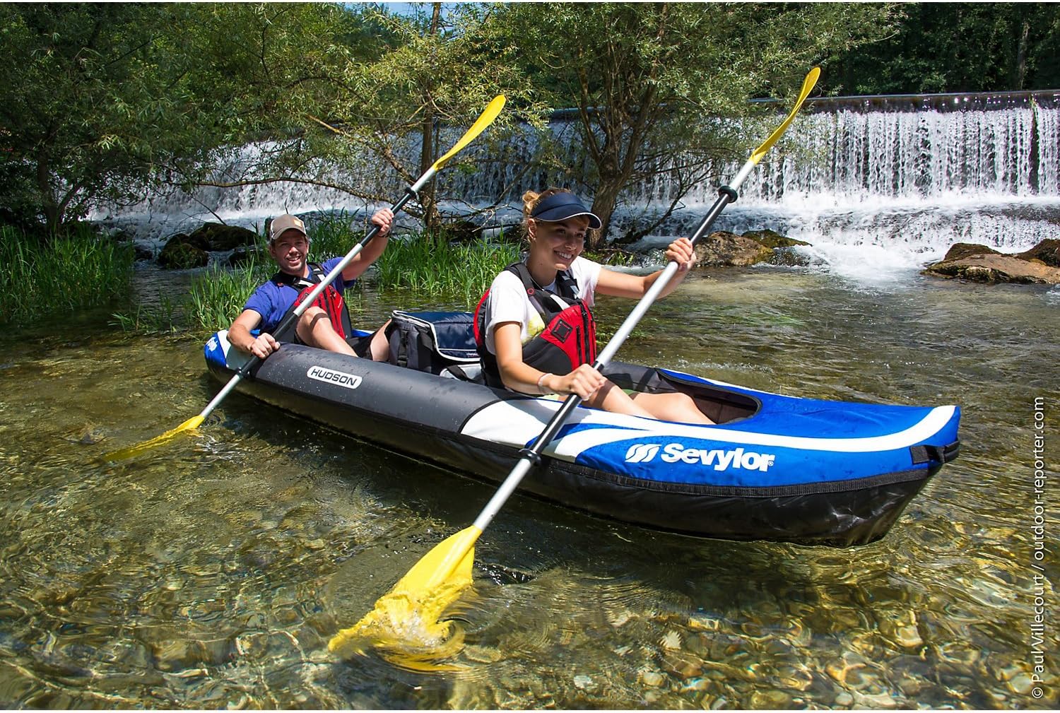 Sevylor Hudson inflatable Canoe, 2+1 person folding kayak, durable and lightweight, compact and easy to transport, 374 x 89 cm - Image 5