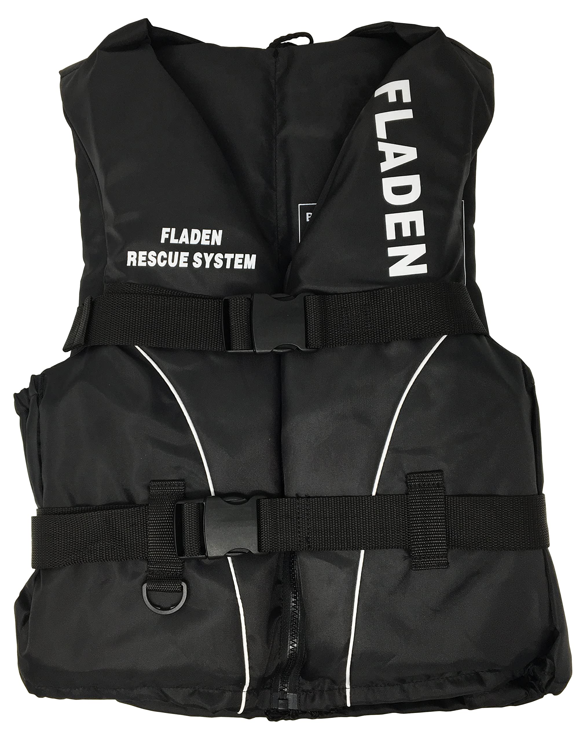 FLADEN - RESCUE SYSTEM ISO 12402 Approved Classic 2 50N Buoyancy Aid Vest For Children and Adults (Black, S)