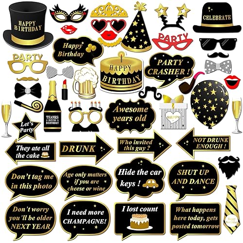 Konsait Birthday Photo Booth Props Happy Birthday Party Props Diy Kit Mustache Glasses Mask On Stick Fun Birthday Game Gift For Kids Adults Birthday Party Decorations Favors Supplies 49pcs Buy Online In Konsait Birthday Photo Booth Props Happy Birthday Party Props Diy Kit Mustache Glasses Mask On Stick Fun Birthday Game Gift For Kids Adults Birthday Party Decorations Favors Supplies 49pcs Buy Online In