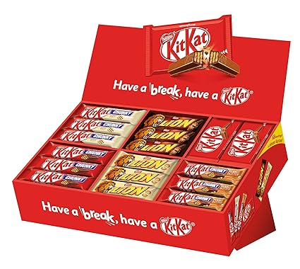 Nestlé Party Box (mit 6 Sorten KitKat und Lion, Schokoriegel-Mix, für große und kleine Naschkatzen, schokoladige Süßigkeiten)