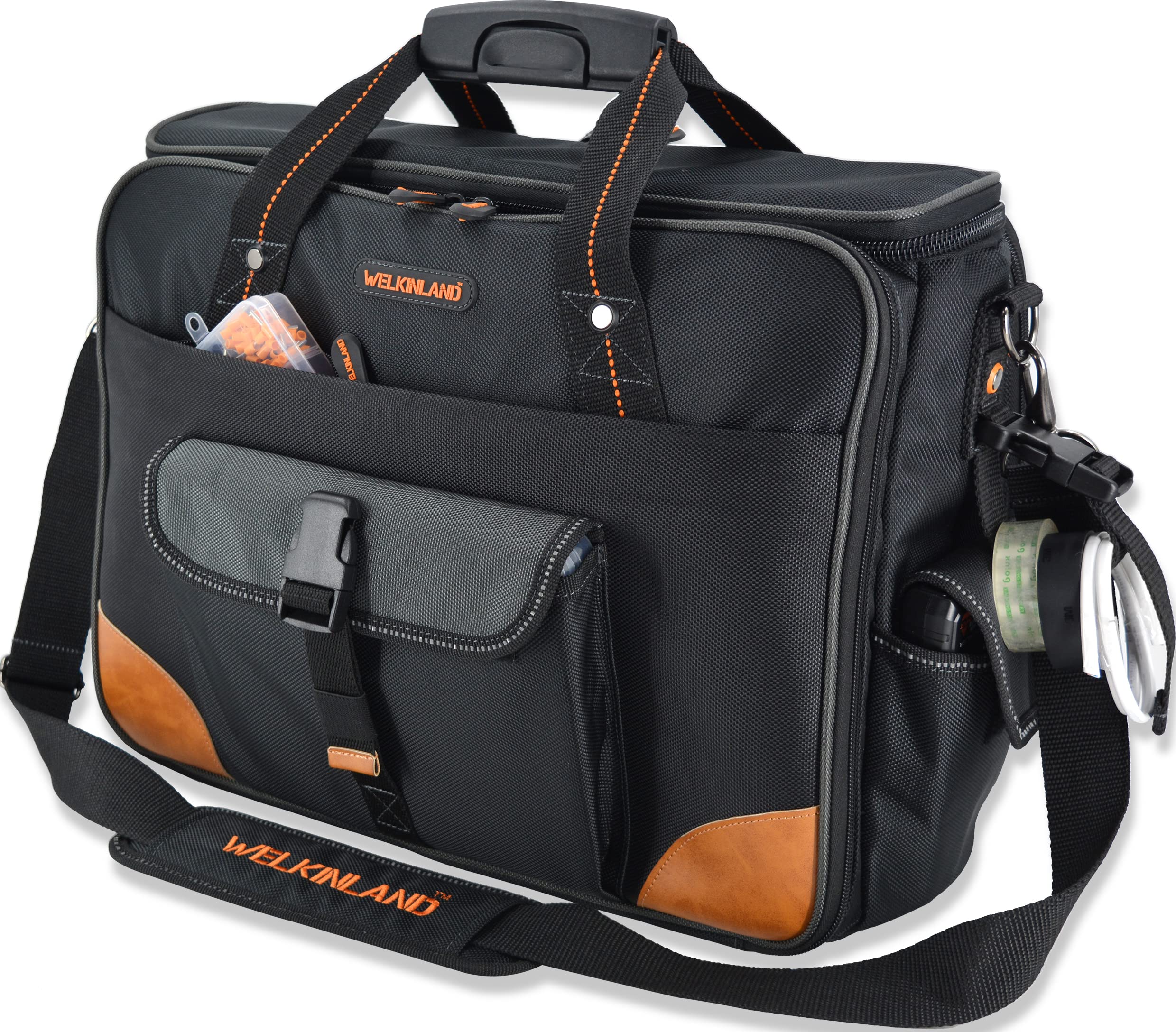 WELKINLAND 88-Pockets Electrician's Tool Bag - Electrician, Technician, HVAC & Laptop Tool Bag