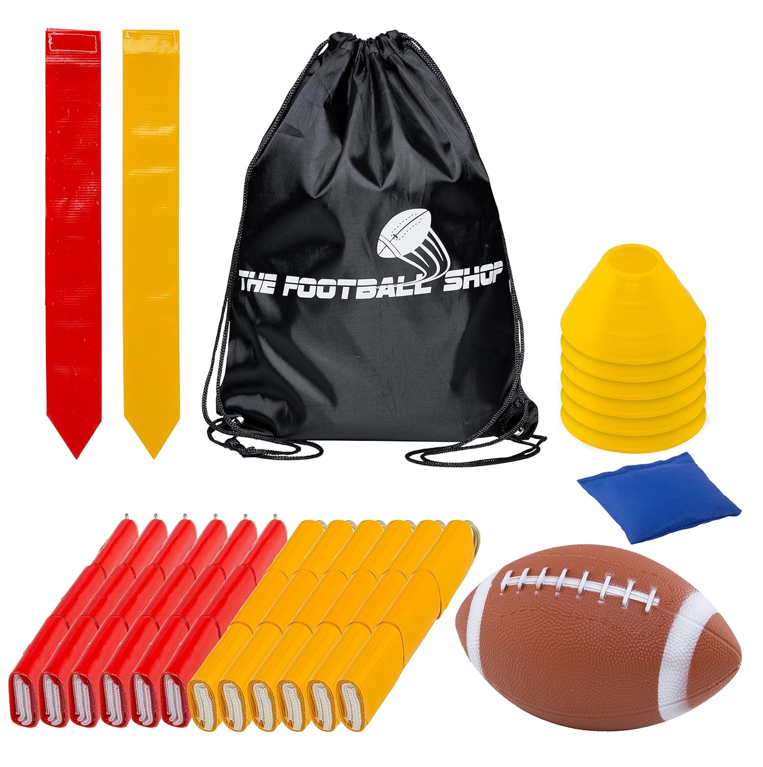 and Football Carrying Backpack Includes Durable Flag Belts and Flags