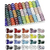 120PCS FIVEIZERO Rhinestone Large Hole Beads for Jewelry Making, 20 Colors Rhinestone European Bead Bulk Spacer Beads for Beadable Pens, DIY Crafts