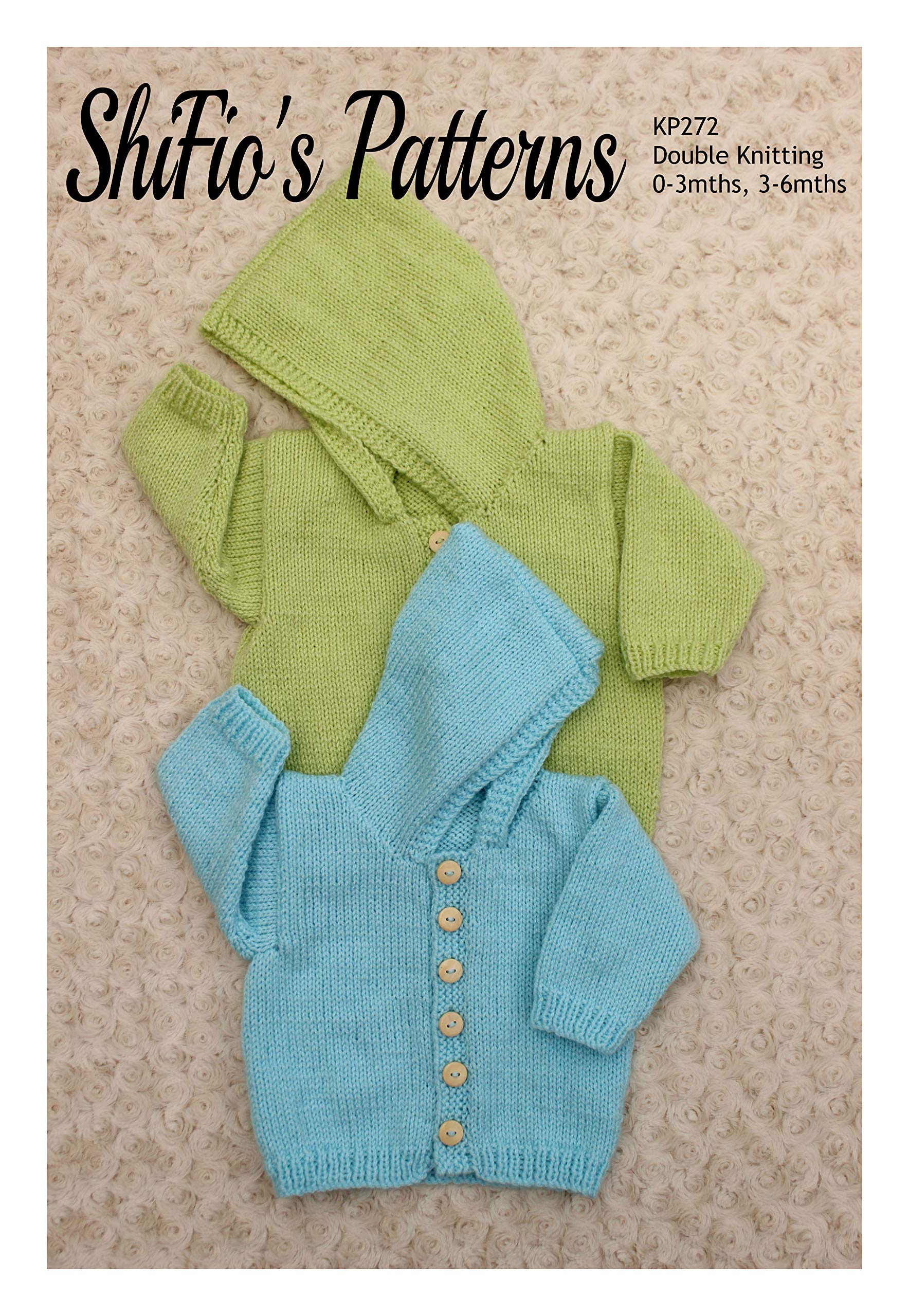 Knitting Pattern for Babies Jacket, Baby’s Double Knitting Pattern, Hooded Baby Jacket Pattern, 0 to 3 Months and 3 to 6 Months, Double Knitting, KP272