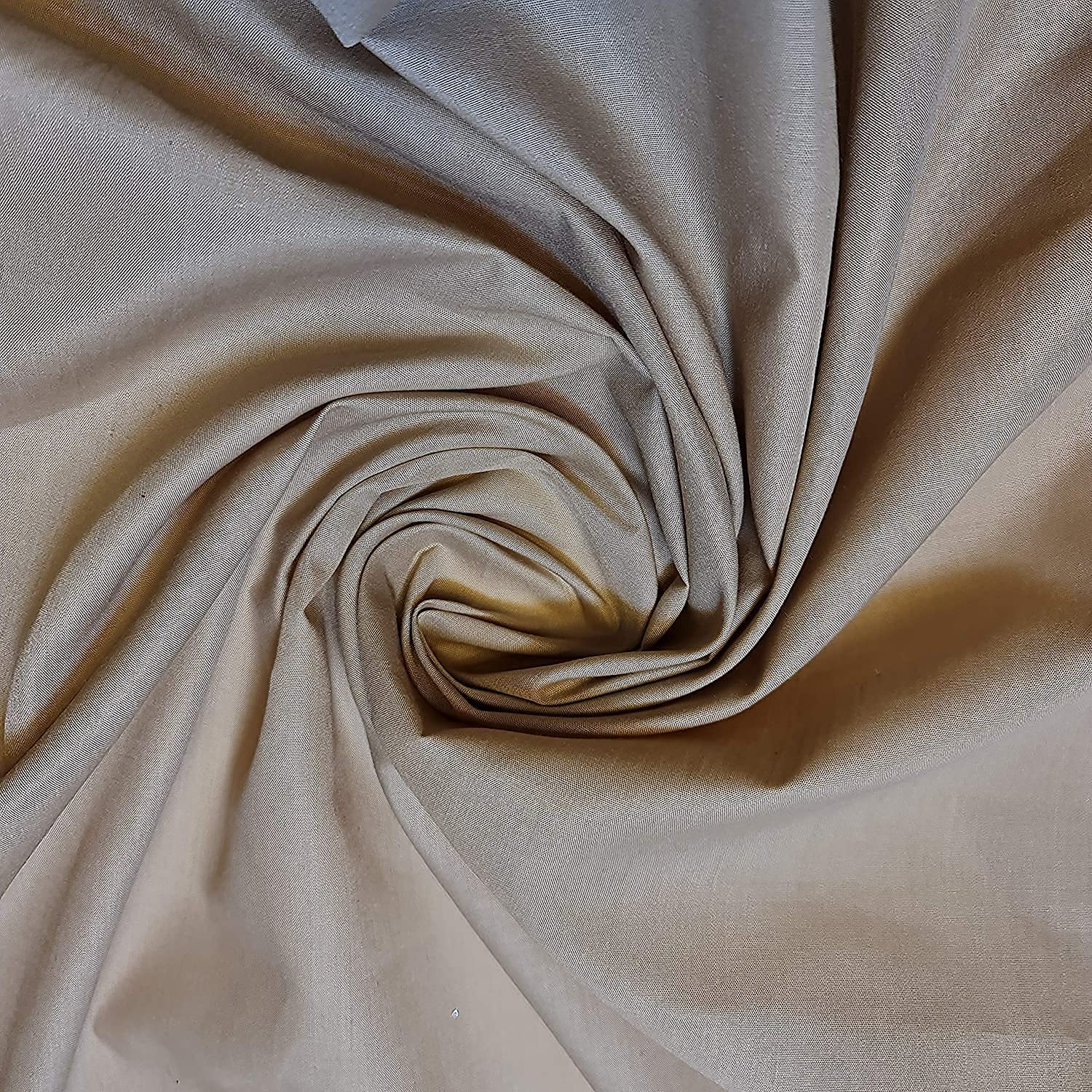 Plain/Solid Dyed Polycotton Dress Craft Fabric Material 45" - 112 cm Wide Sold As 1 Meter Pre - Cut Lengths (Available in 42 Colours)… (Taupe, 2 Meter)